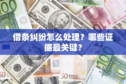济南借条纠纷怎么处理？哪些证据最关键？